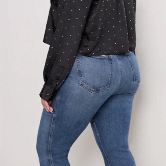 Good American Soft-tech Good Curve Straight Jeans Size 16 - Picture 8 of 11